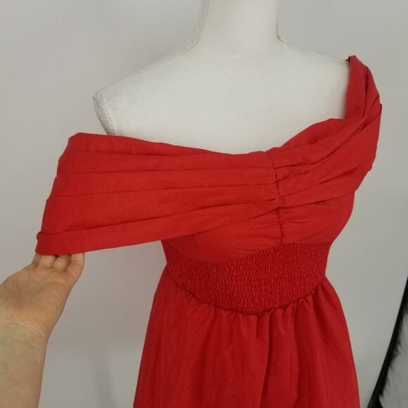 LAcademie Juni Mini Dress S Red Off Shoulder Skater Fit & Flare Cocktail Revolve - Picture 6 of 10